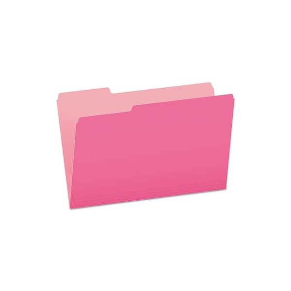 Tops Business Forms Pendaflex, COLORED FILE FOLDERS, 1/3-CUT TABS, LEGAL SIZE, PINK/LIGHT PINK, 100PK 15313PIN - main